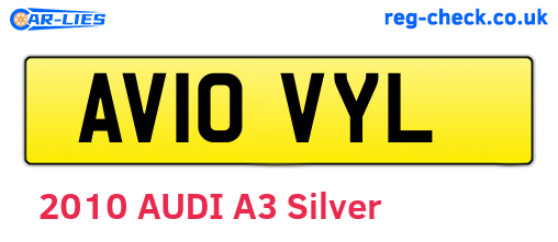 AV10VYL are the vehicle registration plates.