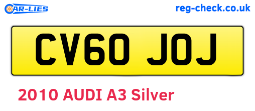 CV60JOJ are the vehicle registration plates.
