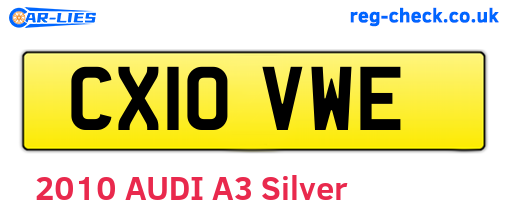 CX10VWE are the vehicle registration plates.