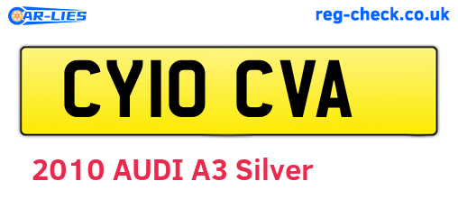 CY10CVA are the vehicle registration plates.
