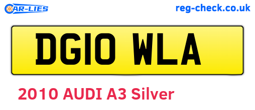 DG10WLA are the vehicle registration plates.