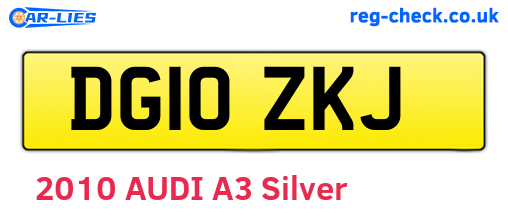 DG10ZKJ are the vehicle registration plates.