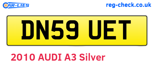 DN59UET are the vehicle registration plates.