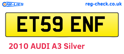 ET59ENF are the vehicle registration plates.