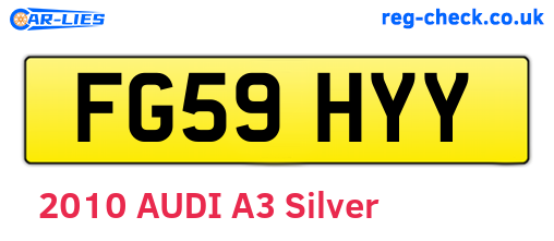 FG59HYY are the vehicle registration plates.