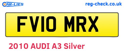 FV10MRX are the vehicle registration plates.