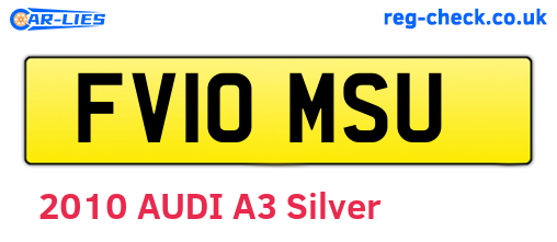FV10MSU are the vehicle registration plates.