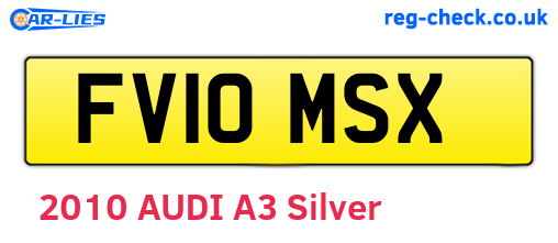 FV10MSX are the vehicle registration plates.