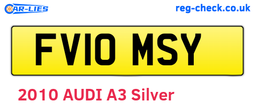 FV10MSY are the vehicle registration plates.