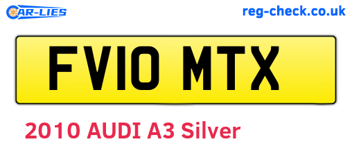 FV10MTX are the vehicle registration plates.