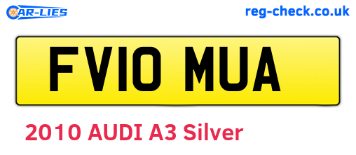 FV10MUA are the vehicle registration plates.