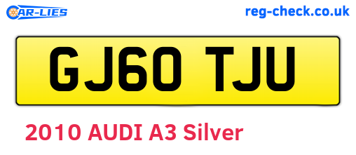 GJ60TJU are the vehicle registration plates.