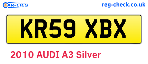 KR59XBX are the vehicle registration plates.