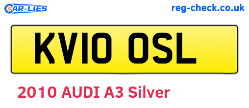 KV10OSL are the vehicle registration plates.