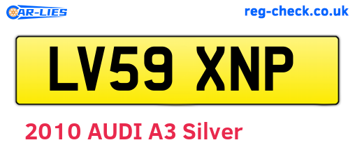 LV59XNP are the vehicle registration plates.