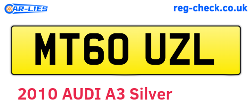 MT60UZL are the vehicle registration plates.