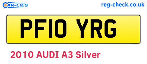 PF10YRG are the vehicle registration plates.