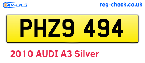 PHZ9494 are the vehicle registration plates.