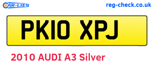 PK10XPJ are the vehicle registration plates.