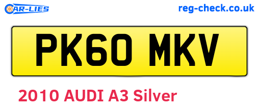 PK60MKV are the vehicle registration plates.