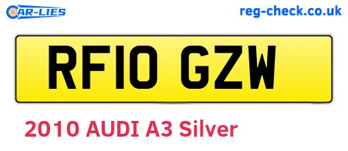 RF10GZW are the vehicle registration plates.