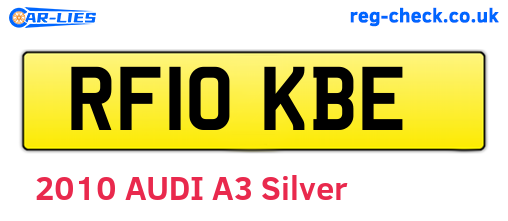 RF10KBE are the vehicle registration plates.