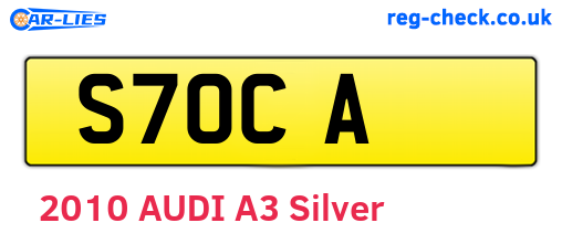 S7OCA are the vehicle registration plates.