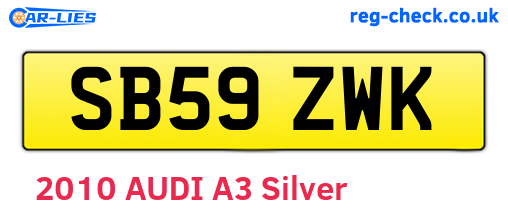 SB59ZWK are the vehicle registration plates.