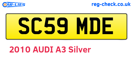 SC59MDE are the vehicle registration plates.