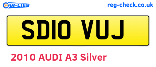 SD10VUJ are the vehicle registration plates.