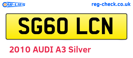 SG60LCN are the vehicle registration plates.