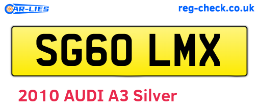 SG60LMX are the vehicle registration plates.