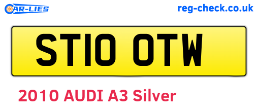 ST10OTW are the vehicle registration plates.