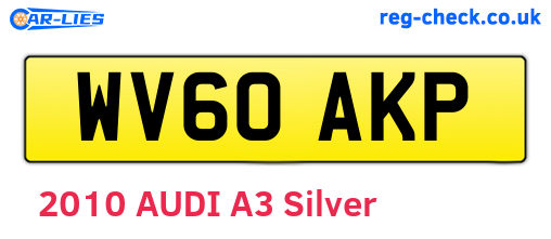 WV60AKP are the vehicle registration plates.