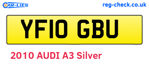 YF10GBU are the vehicle registration plates.