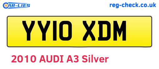 YY10XDM are the vehicle registration plates.