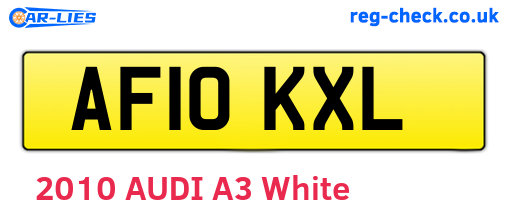 AF10KXL are the vehicle registration plates.