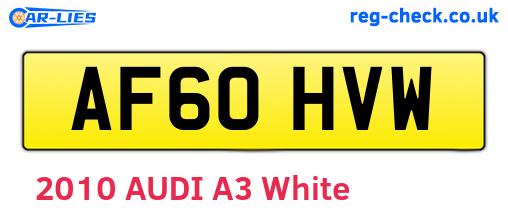 AF60HVW are the vehicle registration plates.