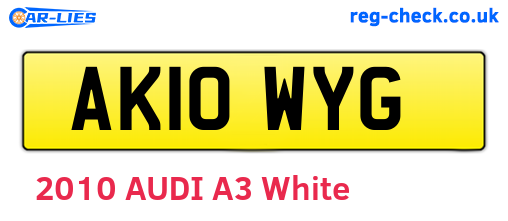 AK10WYG are the vehicle registration plates.