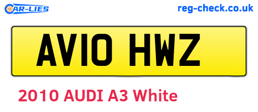 AV10HWZ are the vehicle registration plates.