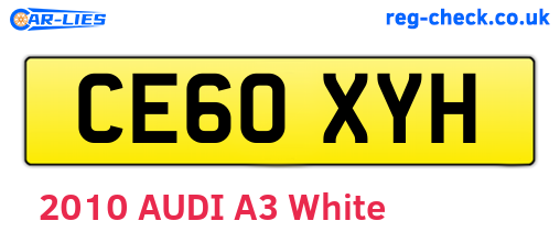 CE60XYH are the vehicle registration plates.