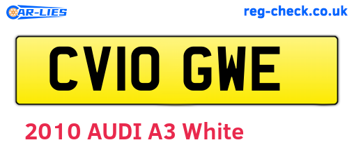 CV10GWE are the vehicle registration plates.