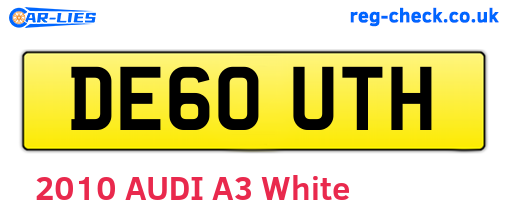 DE60UTH are the vehicle registration plates.