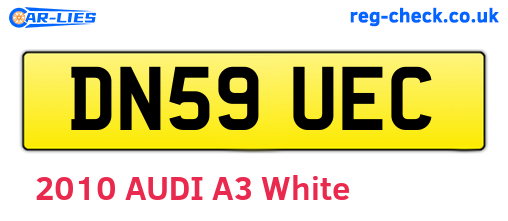 DN59UEC are the vehicle registration plates.