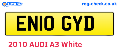 EN10GYD are the vehicle registration plates.