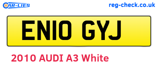 EN10GYJ are the vehicle registration plates.
