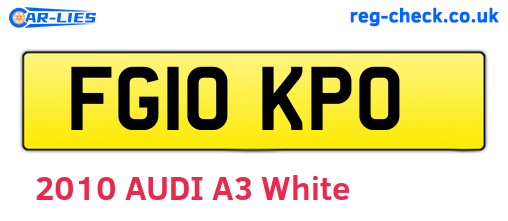 FG10KPO are the vehicle registration plates.