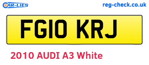 FG10KRJ are the vehicle registration plates.