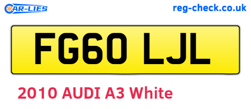 FG60LJL are the vehicle registration plates.