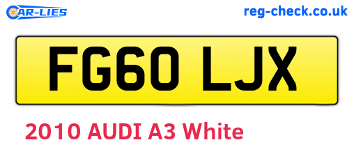FG60LJX are the vehicle registration plates.